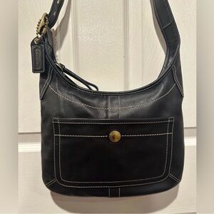 Vintage Y2K Coach Ergo 10746 Black Leather Shoulder Bag